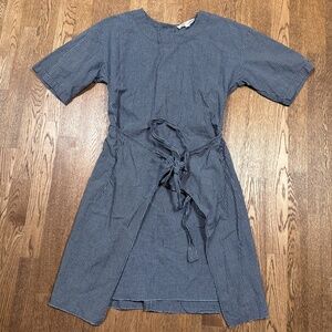 Caron Callahan Checkered Blue White Tunic Wrap Dress Womens Medium